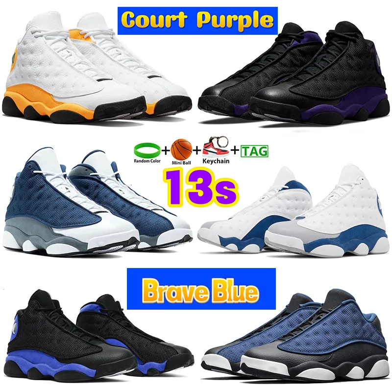 Men designer 13s basketskor 13 High Court Purple Black Del Sol Red Flint French BRAVE Obsidian Powder Blue Starfish Og Chicago Lucky Green Bred Women Sneakers