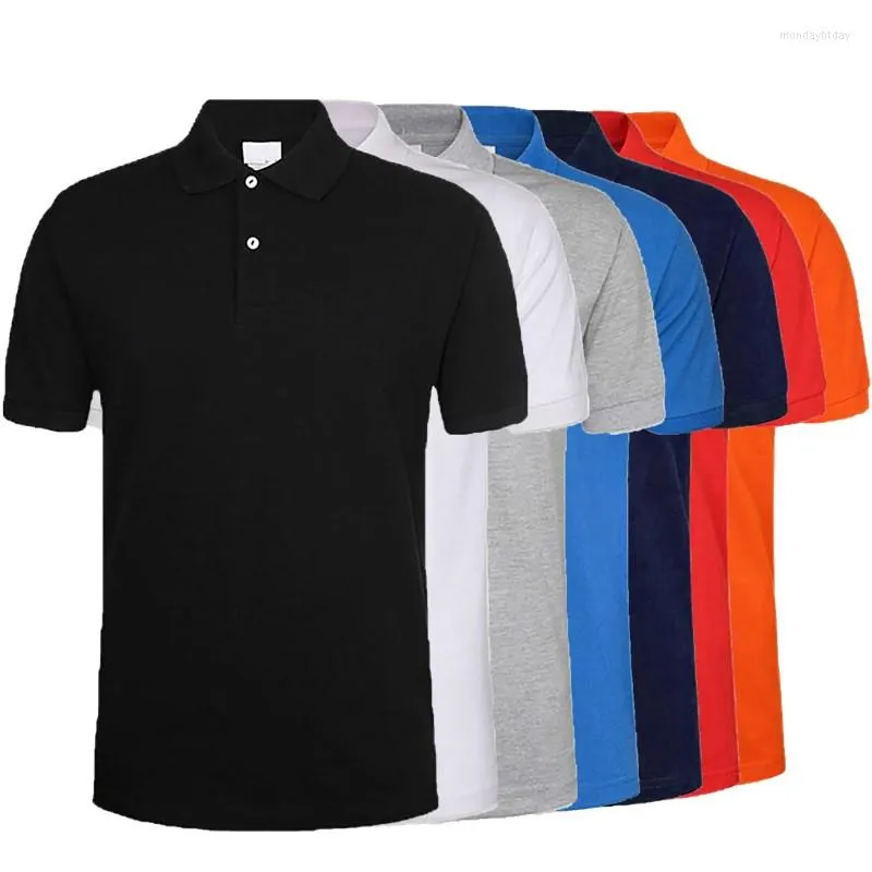 Men's Polos 2022 Casual Summer Polo Shirt Brand Fashion Business Cotton Short Sleeve Pure Gold Tennis Large