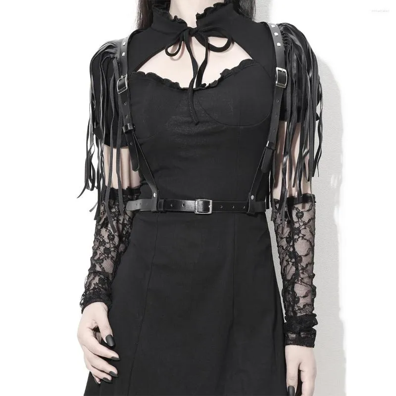 B￤lten 2022 Fashion Leather Tassel Harness Women Body Bondage Cage Sexiga h￤ngslen Kvinna Underkl￤der Randar Sword Belt