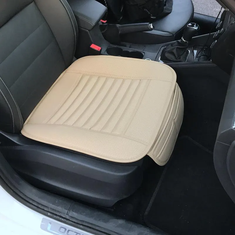 Car Seat Covers LMoDri Cover Front Interior Cushion Pad Four Seasons Breathable Wearable Resistant Leather Bamboo 1 Piece