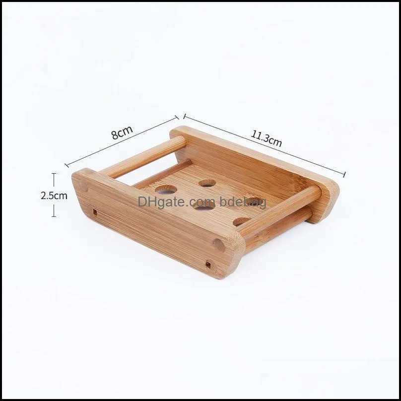 Soap Dishes Bathroom Storage Soap Holders Bamboo Draining Natural Soaps Tray Box El Wash Basin Strong 5 26Zz Q2 Drop Delivery Home G Dhf9R