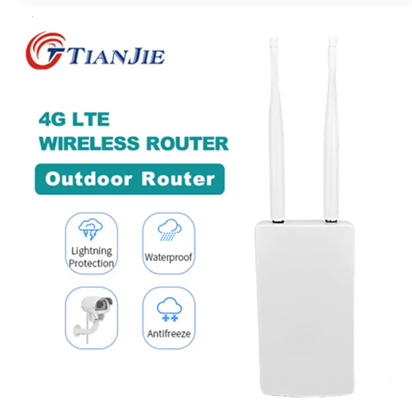 Routeurs TIANJIE Outdoor 4GLTE WiFi Router 150M Wireless WANLAN Port Monitor Wi-Fi AP Sim Card Slot spot Étanche CPE Modem Dongle 221114