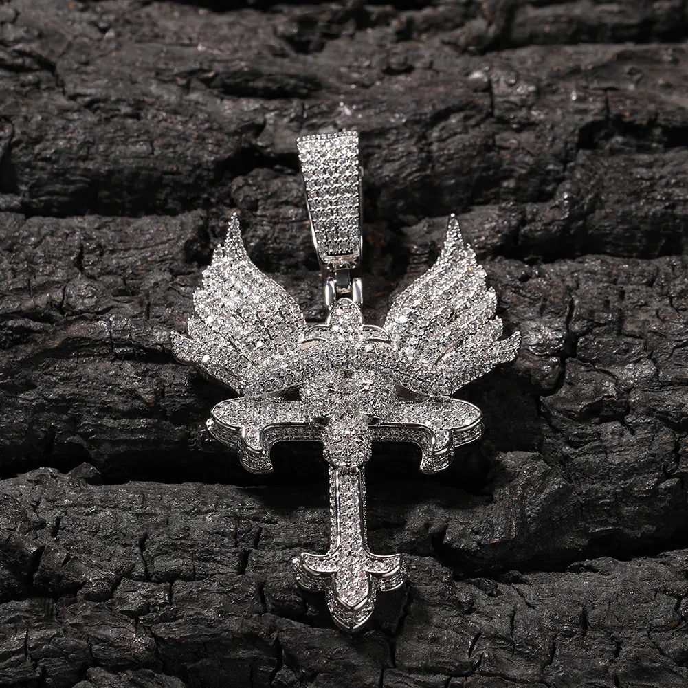 Self Made Letter Iced Out Pendant for Men Bling Cubic Zirconia Cz