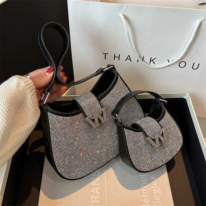 Cheap Store 90% Off Wholesale buckle 2023 New Full Drill Portable Underarm High Texture Stray Bag Fashion Single Shoulder Diagonal Straddle Bag