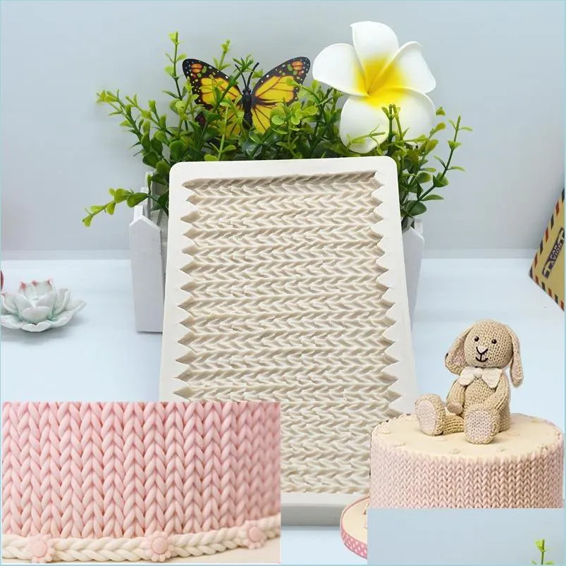 Baking Moulds Knitted Wool Sile Mold Resin Kitchen Baking Tool Diy Cake Chocolate Fondant Mods Pastry Dessert Lace Decoration Suppli Dhixc