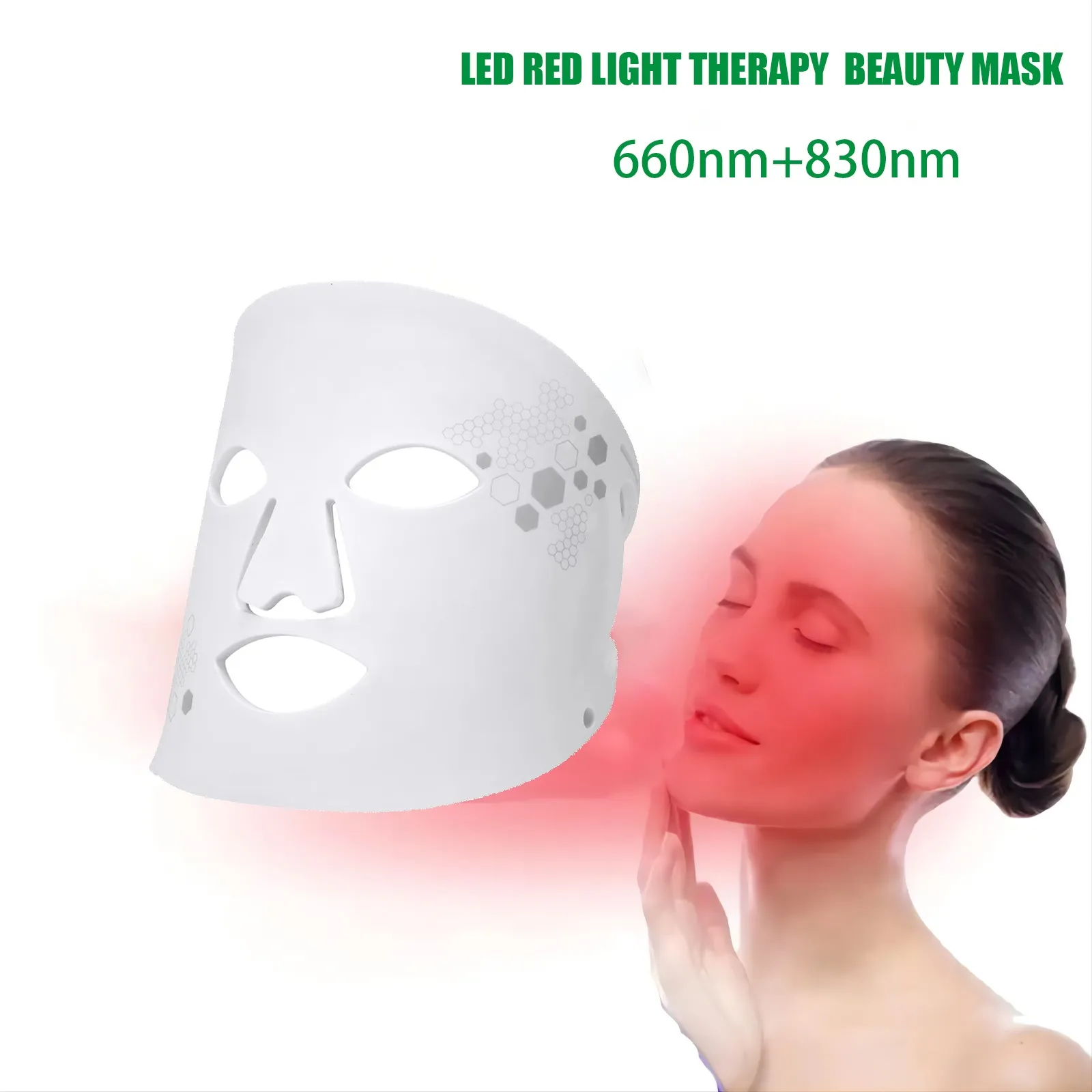 Huid Verjonging 660nm 830 Nm Red Light Therapy Mask Foton Infrarood Flexibele zachte masker Gezicht Anti-rimpel schoonheidszorgapparaten