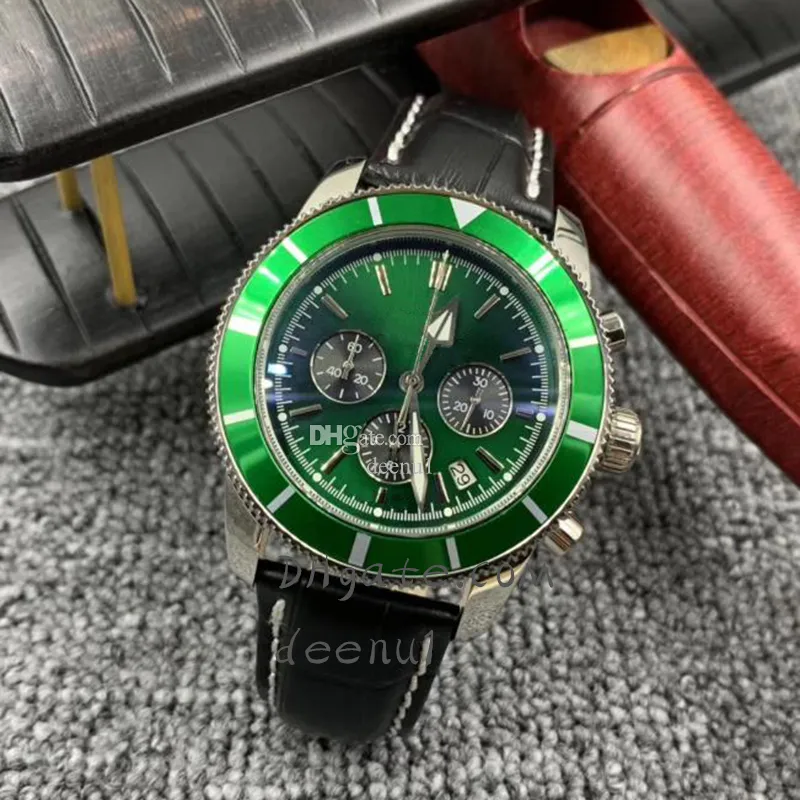 Мужские часы на батарейке 904L 46 мм с резиновым классическим ремешком наручные часы дизайнерские модные изысканные сапфировые водонепроницаемые часы