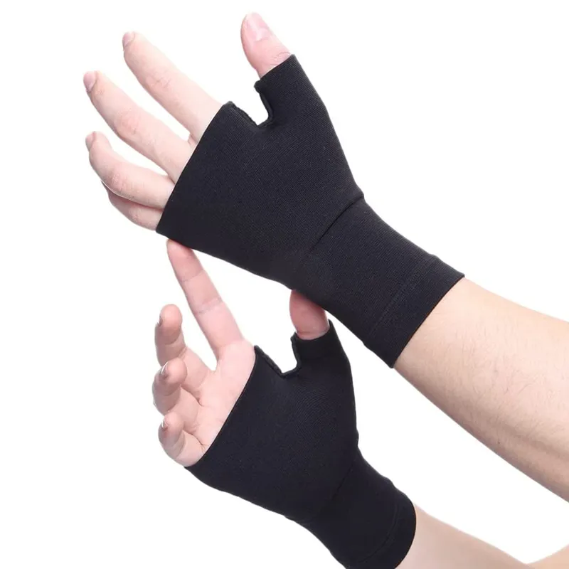 Fingerless Compression Fingerless Sports Gloves With Thumb Support