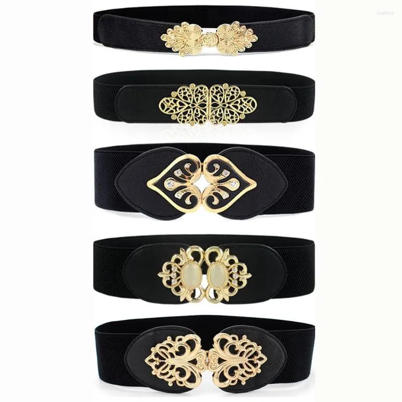 Ceintures 65 cm femme mode noir ceinture large taille Cinch élastique Stretch ceinture pour femmes Cummerbund robe manteau vêtements accessoires