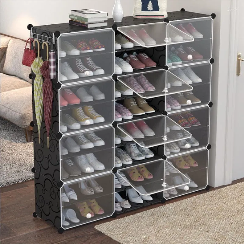 Clothing Storage Transparent Plastic Shoe Box Moisture-proof And Dust-proof Sneaker Clamshell Combination Cabinet