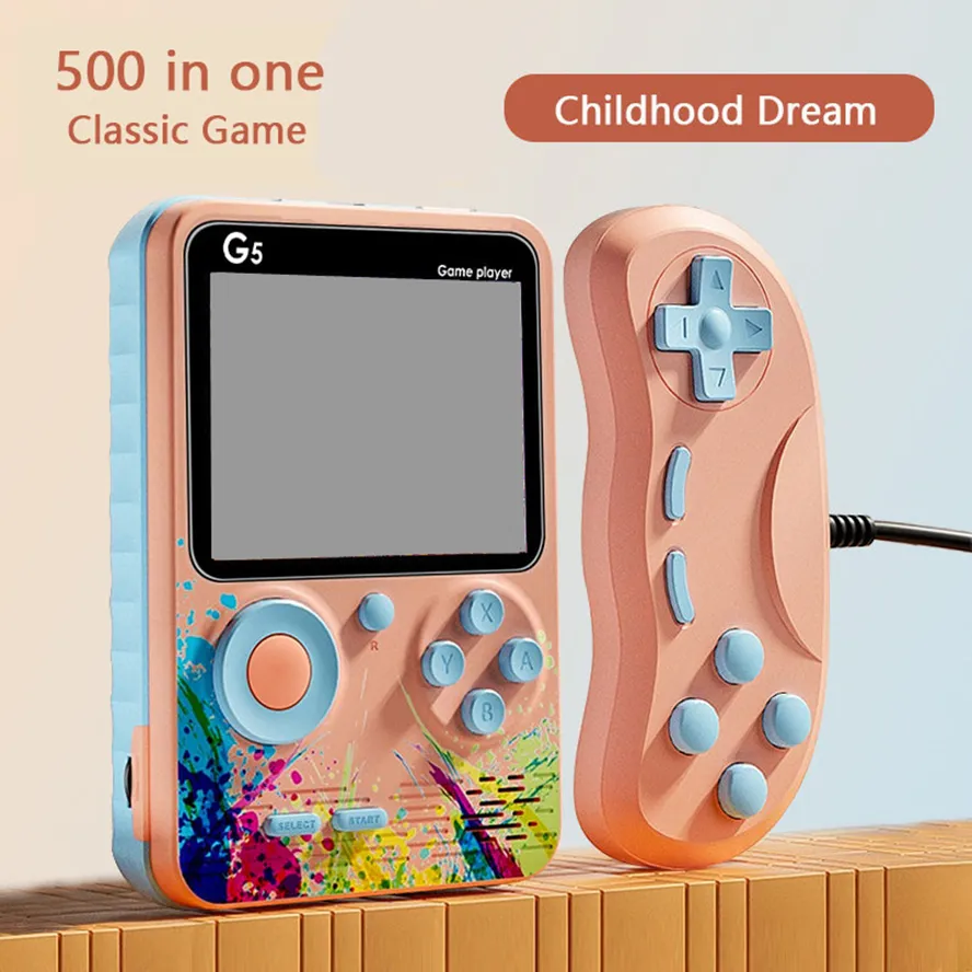 미니 보호 가능한 게임 콘솔 G5 더블 플레이어 PK 대립 핸드 헬드 가족 게임 키즈 선물을위한 클래식 TV 비디오 게임 플레이어
