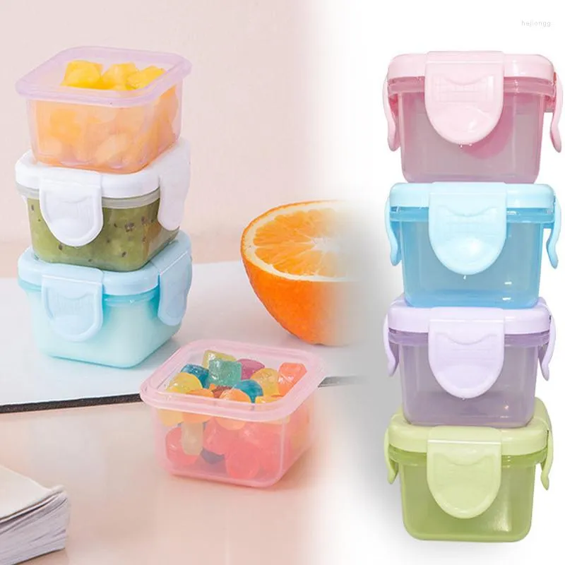 Opslagflessen luchtdichte voedselkast plastic bento scherper container conservering kids mini magnetron oven bowl keuken
