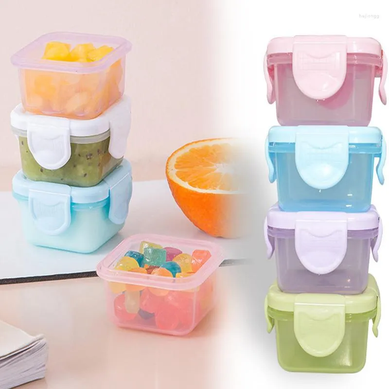 Förvaringsflaskor lufttätt matlåda plast bento crisper container bevarande barn mini mikrovågsugnskål kök