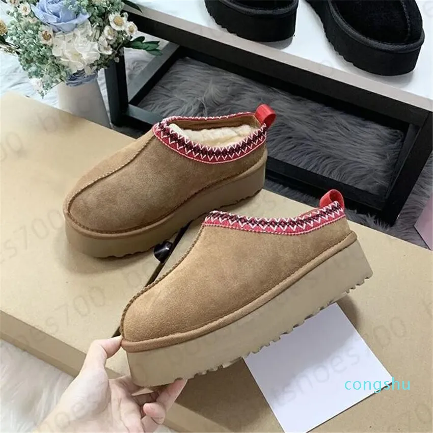 Australia Women Boot Designer Tasman Snow Winter Boots Fashion Ladies Platform Fur Slippers Classic Mini Suede Sheepskin Wool Ankle Booties US 4-12 001