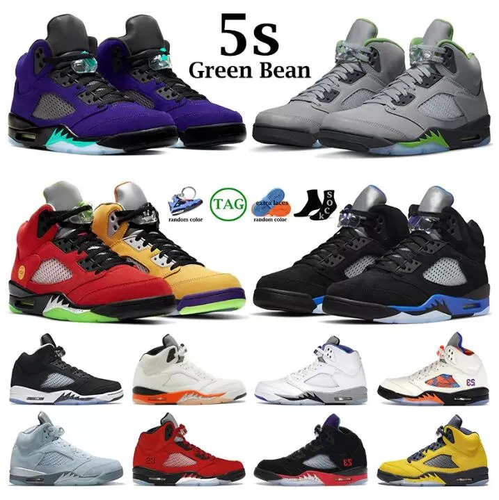 University Jumpman 5 hommes Chaussures de basket-ball 5s Green Bean Easter OG Georgetown Unc Black Infrared Women Mens Mens Trainers Sneakers Sports ext￩rieurs