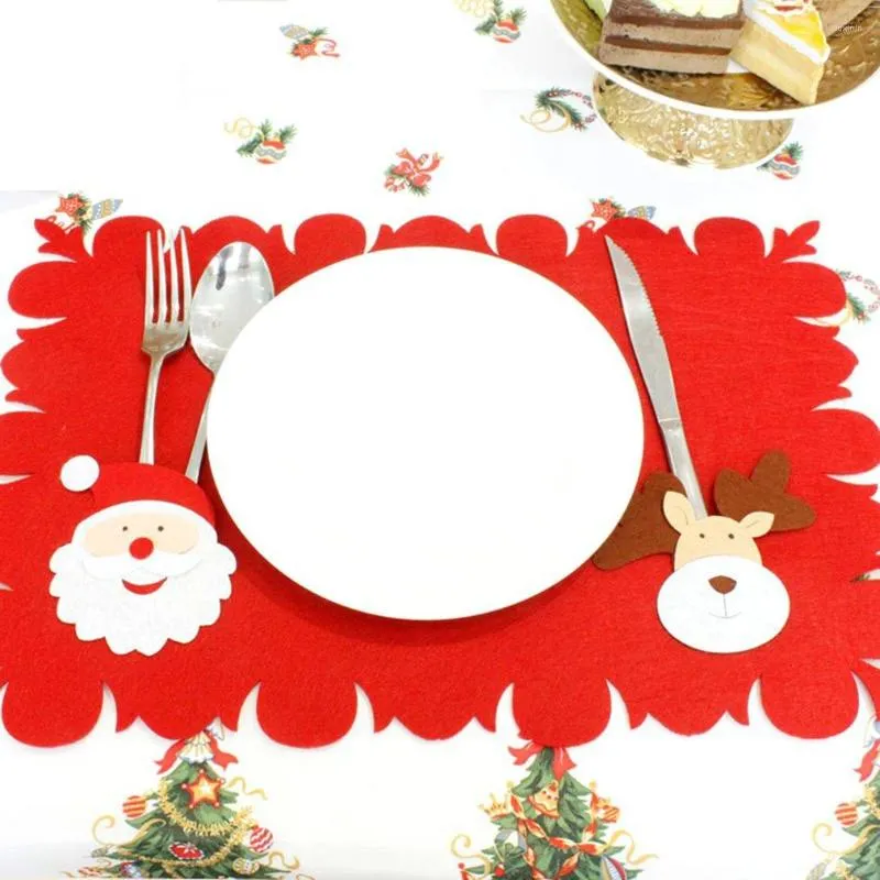 Tovagliette tovaglietta natalizia in cartone animato non tessuto, decorazioni per la tavola