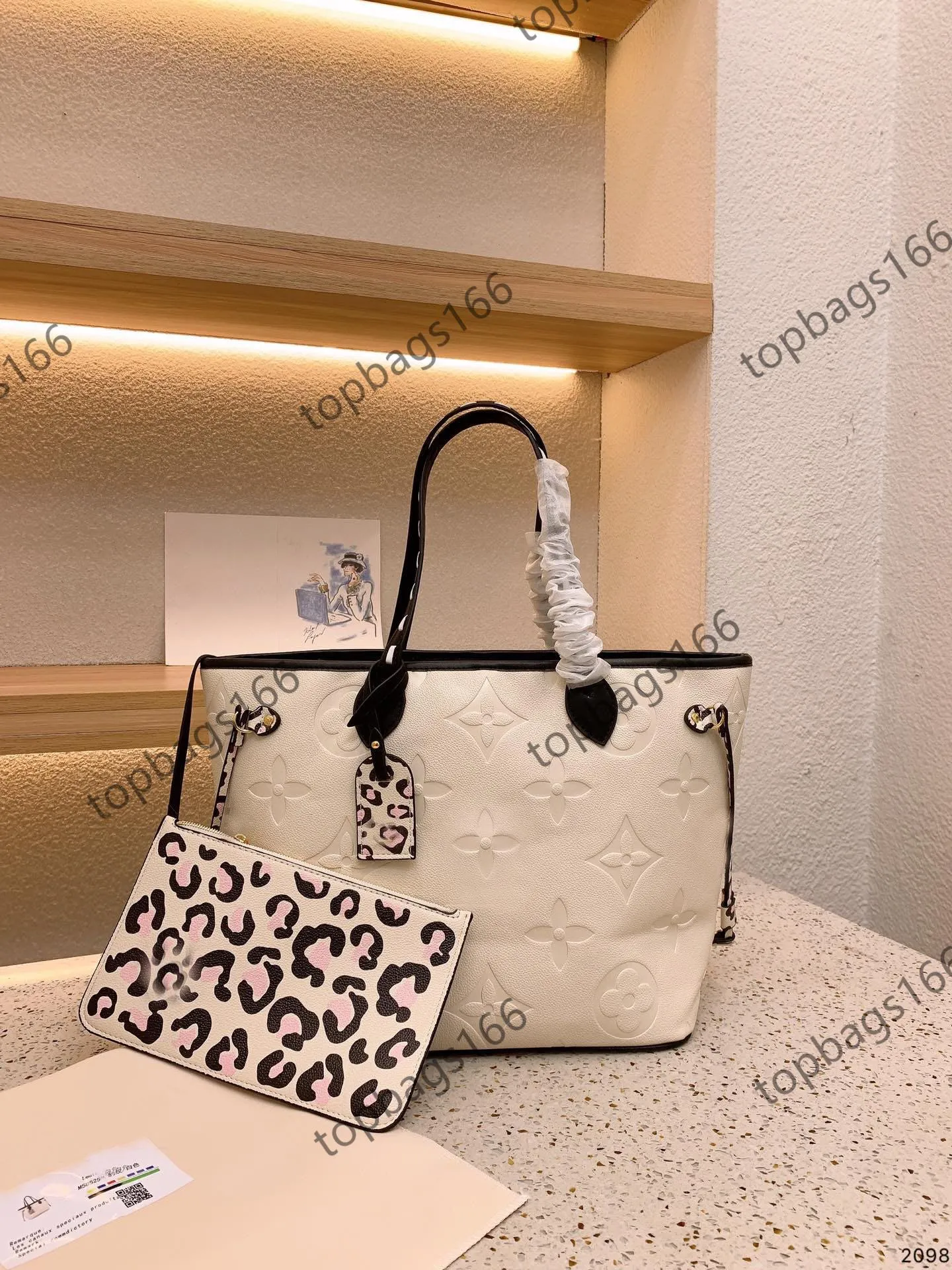 Luxury Brand Designer Women Bags Classic Leopard Print Handv￤ska med pl￥nboksl￤der axelv￤ska Koppling Evening Package Crossbody Packages