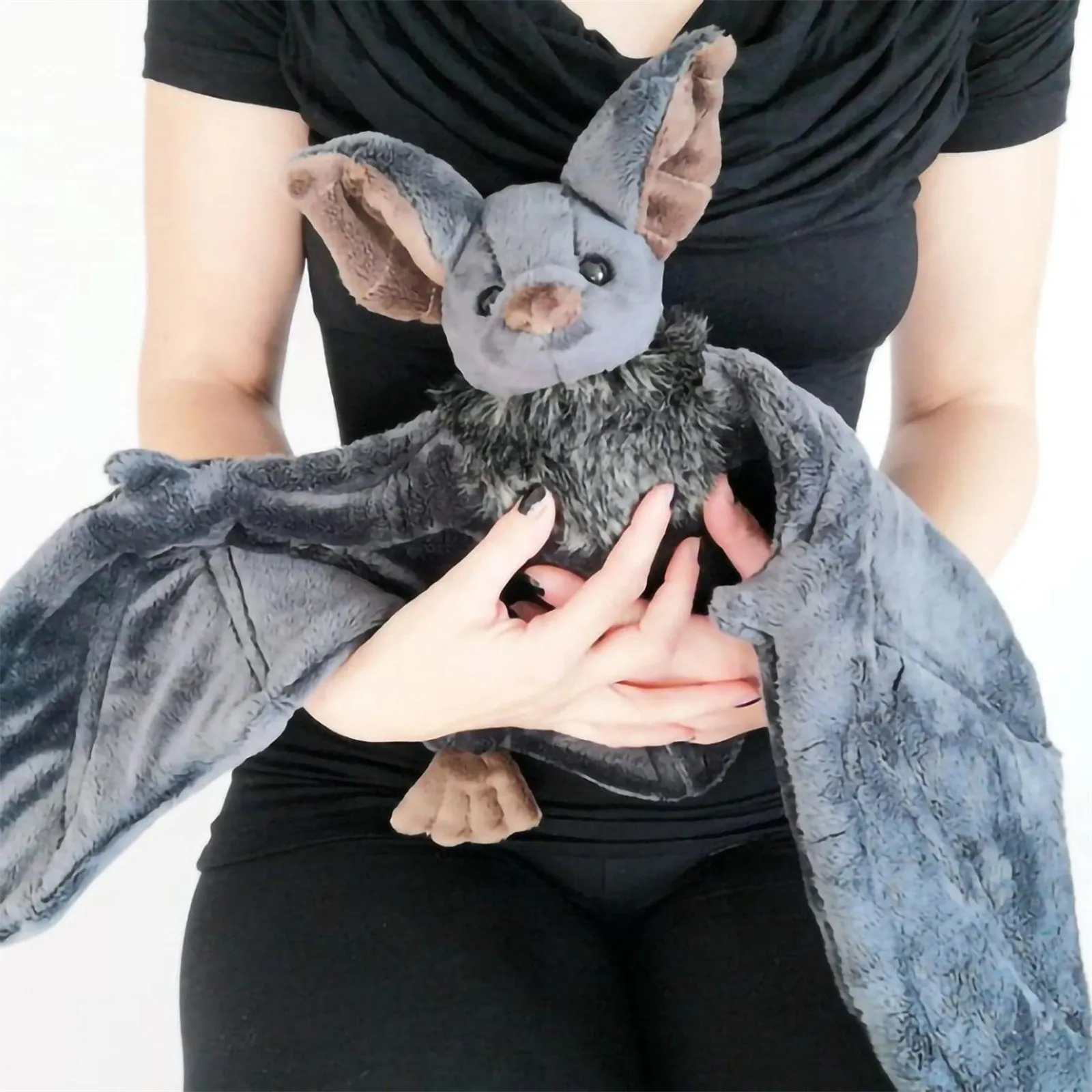 Plush Dolls Cartoon Bat Stuffed Doll Toys With Huge Open Wings For Children Kids Halloween Gift Desktop Ornament Drop 221024