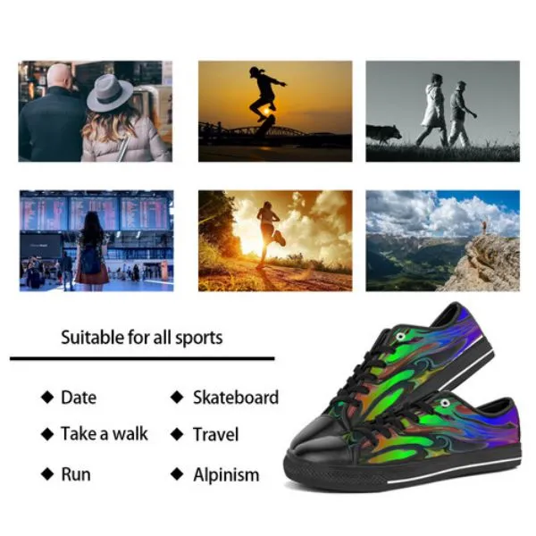 Männerstitch Schuhe benutzerdefinierte Sneaker Handbemalte Leinwand Womens Mode Laser Tiefs schneiden atmungsaktiv wandelnde Jogging Women Trainer