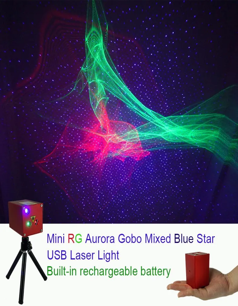 Sharelife Portable RG Hypnotic Aurora Blue Star Laser Projector Light Battery Tripod USB DJ Party Outdoor Gig Stage Lighting Effec8250810