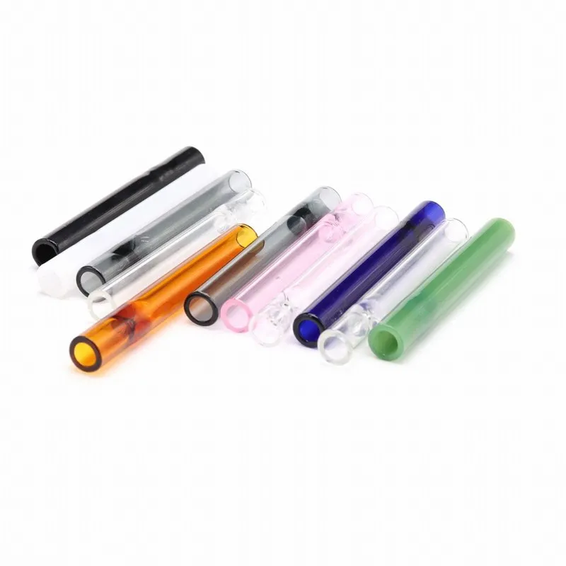 Pyrex glass one hitter pipe bat smoking accessories 4 inch colorful pink Steamroller Hand Pipe oil burner Filters tube nail tips bong