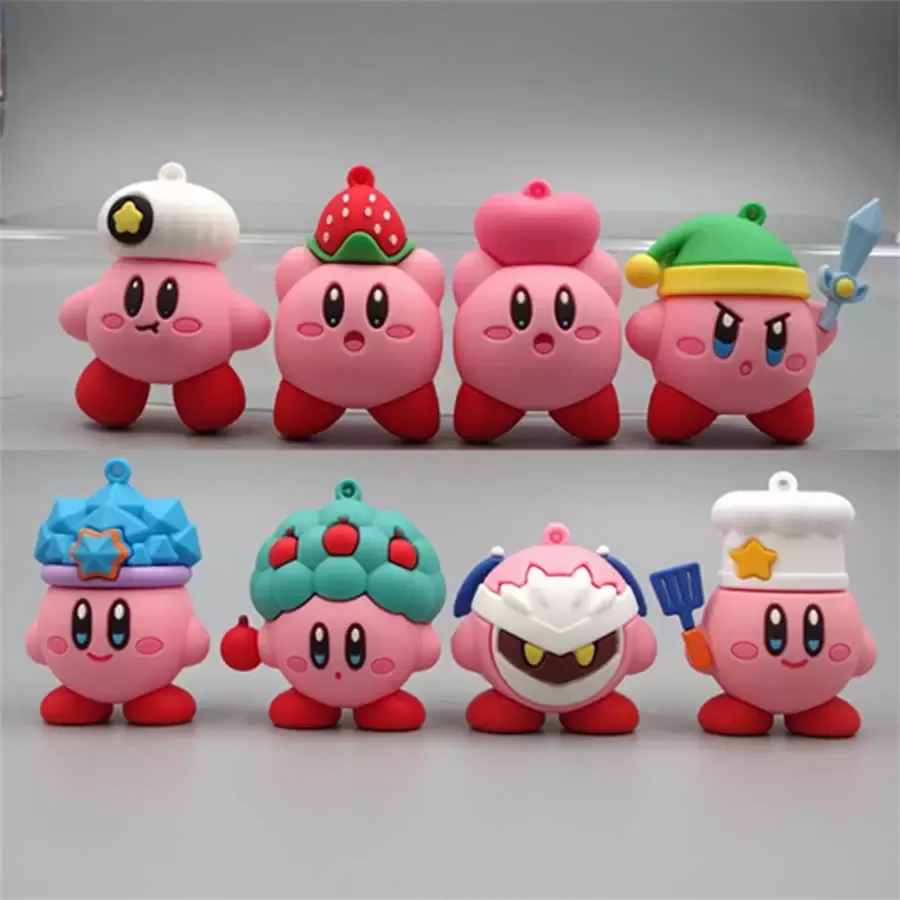 Party Favor Anime Figure Kawaii Kirby stj￤rnor Olika former PVC Model Toys Boys and Girls Toys Birthday Presents for Friends or Children