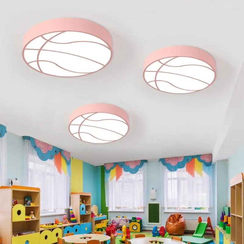 Plafonniers Led basket-ball chambre d'enfants chambre dessin animé maternelle aire de jeux bébé porter boutique lampe créative LU8111404