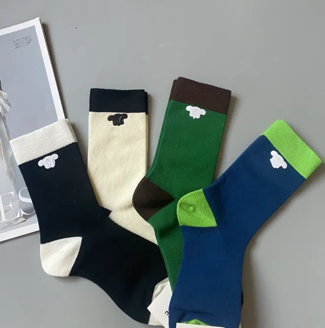 Chaussettes décontractées en coton mi-tendre longue