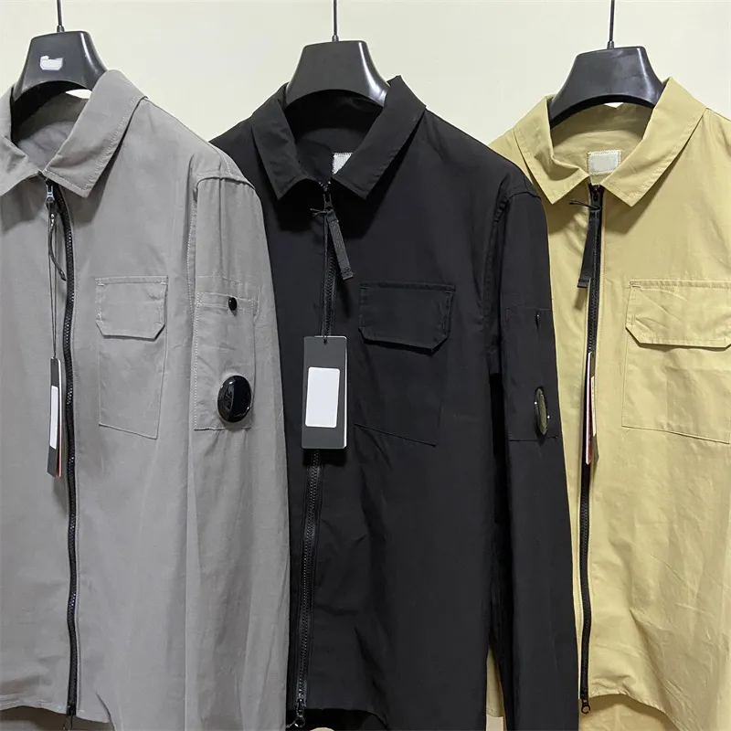 Jaqueta masculina casaco uma lente lapela camisa jaquetas vestuário tingido utilitário overshirt ao ar livre cardigan outerwear vestir xxl330e