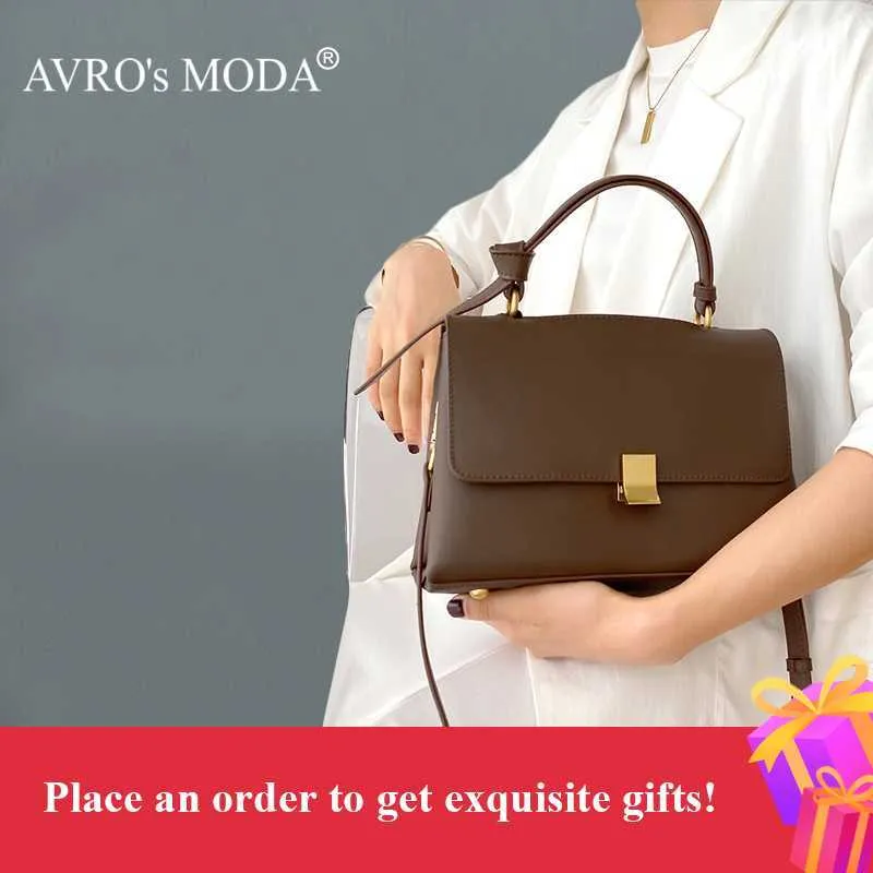 Cross Body Avro's Moda Fashion Casual Handbags Shoulder Bags For Women Ladies Luxury Designer Retro ￤kta l￤der Crossbody Flap Bag 221114