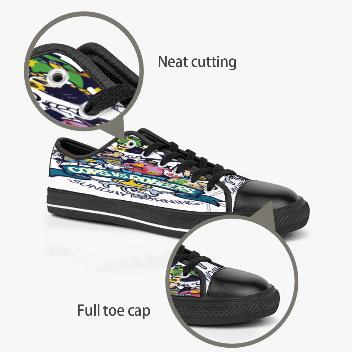 Anpassade skor klassisk duk lågklippt skateboard caseboard casual trippel svart acceptera anpassning UV -tryckning Låg män Kvinnors sportsneakers andningsbar färg 23