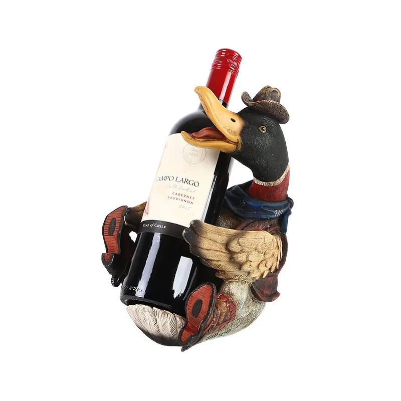 Outils de bar Résine cowboy canard créatif casier à vin casier à bouteilles de vin accessoires de décoration de la maison moderne poupée intérieur Creative bouteille Hol 221110