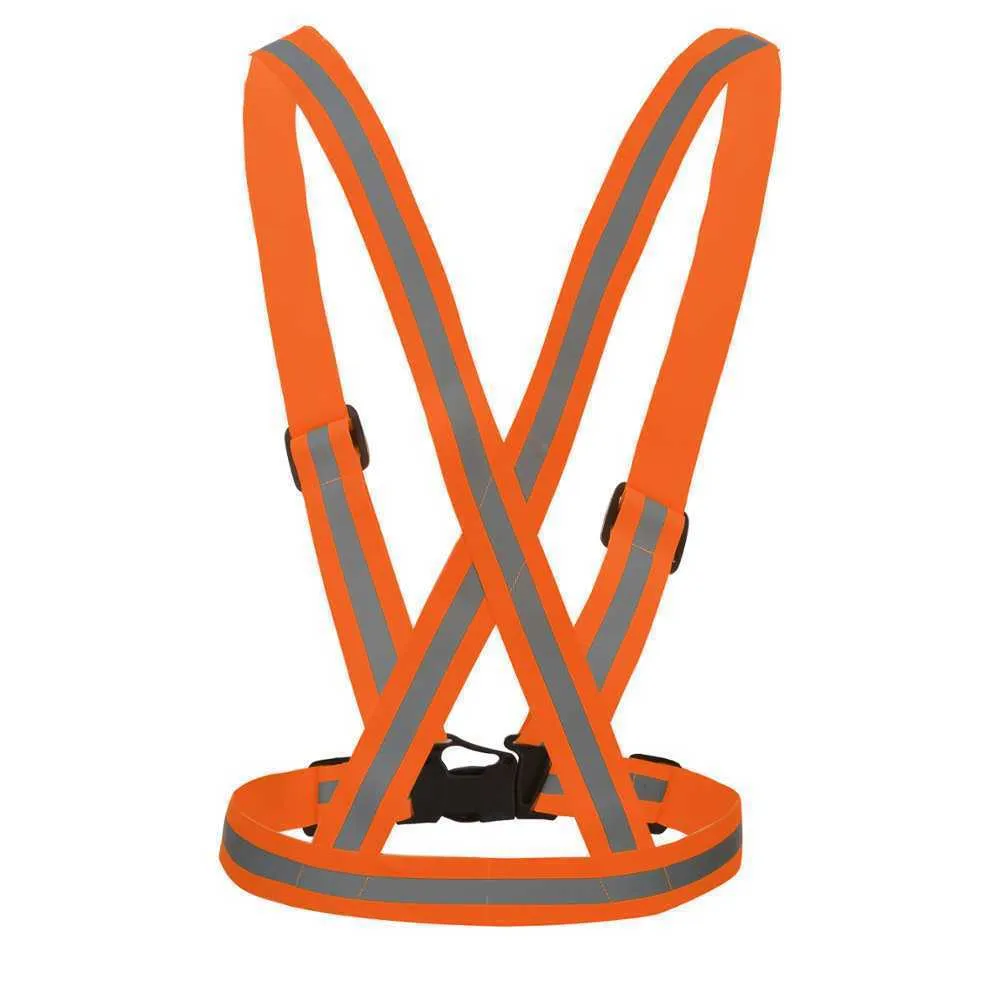 High visibility reflective vest high visibility Vest belt adjustable walking elastic flexible reflective flashing running vest belt suspenders