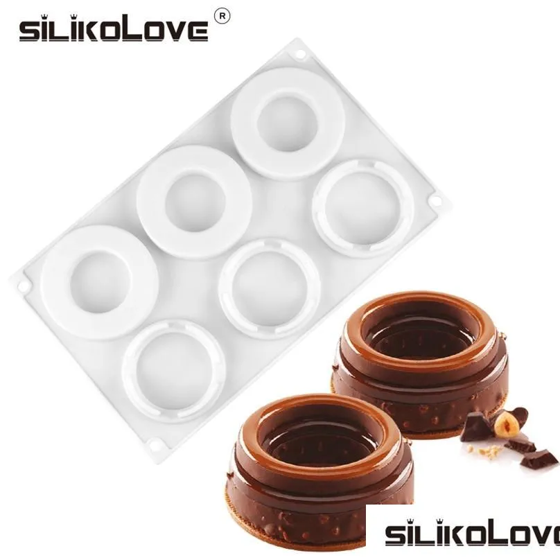 Moldes de cozimento Silikolove Sile mod moldes redondos para bolo mousse sobremesas donuts de alta qualidade 220601 entrega de gota home jardim cozinha dhtqx