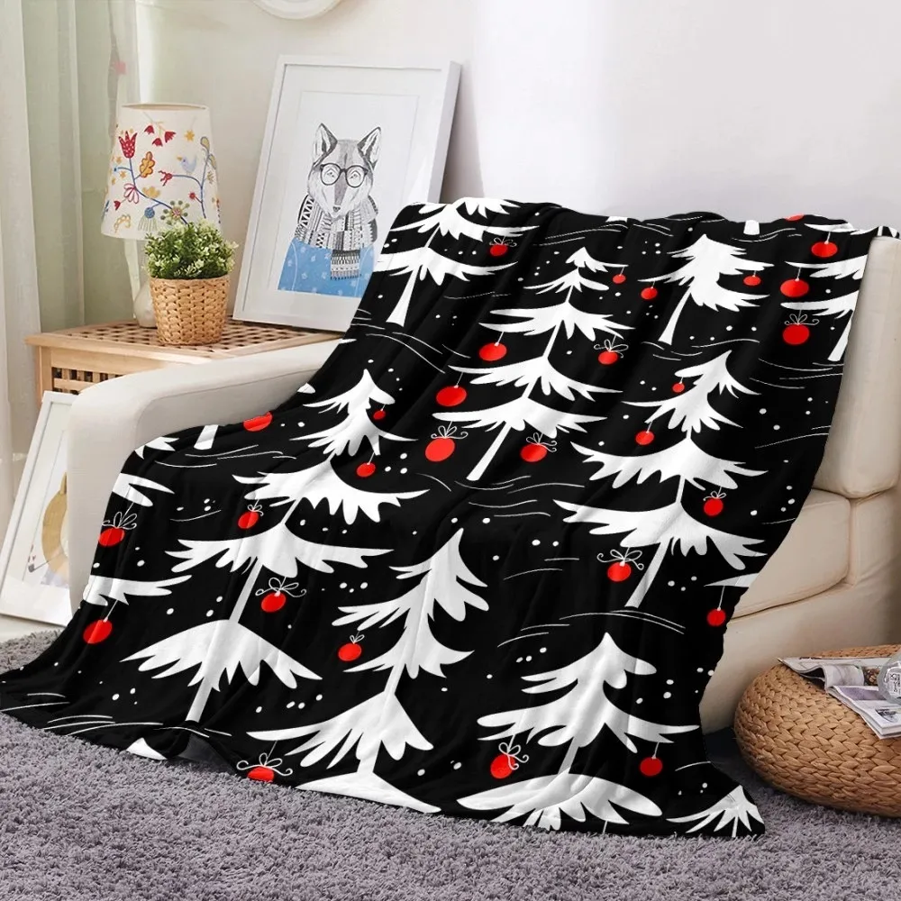 Christmas Fleece Blanket Throw Blankets Lightweight Blankets for Sofa Bed Camping Thermal Towel Winter Warm 150X200com