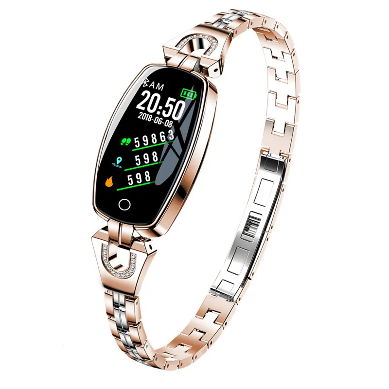 Relógios inteligentes Trozum Moda Women Watch 0 96 "OLED Freqüência cardíaca Monitor de pressão arterial Pedômetro Tracker de fitness rastreador de água Relógio 221114