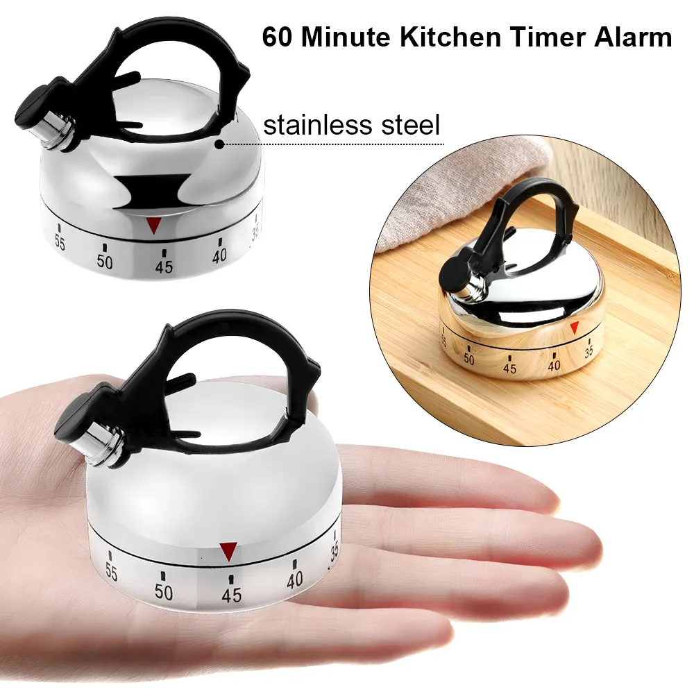 Kitchen Timers 60 Minutes Alarm Mechanical Teapot Shaped Clock Counting Tools Cooking Baking Assistant Tool 221114