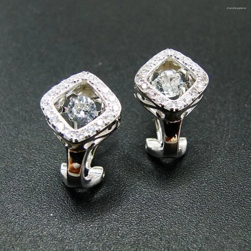 Stud Earrings Selling 925 Sterling Silver Dancing Diamond CZ Womens For Engagement / Party Birthday Gift