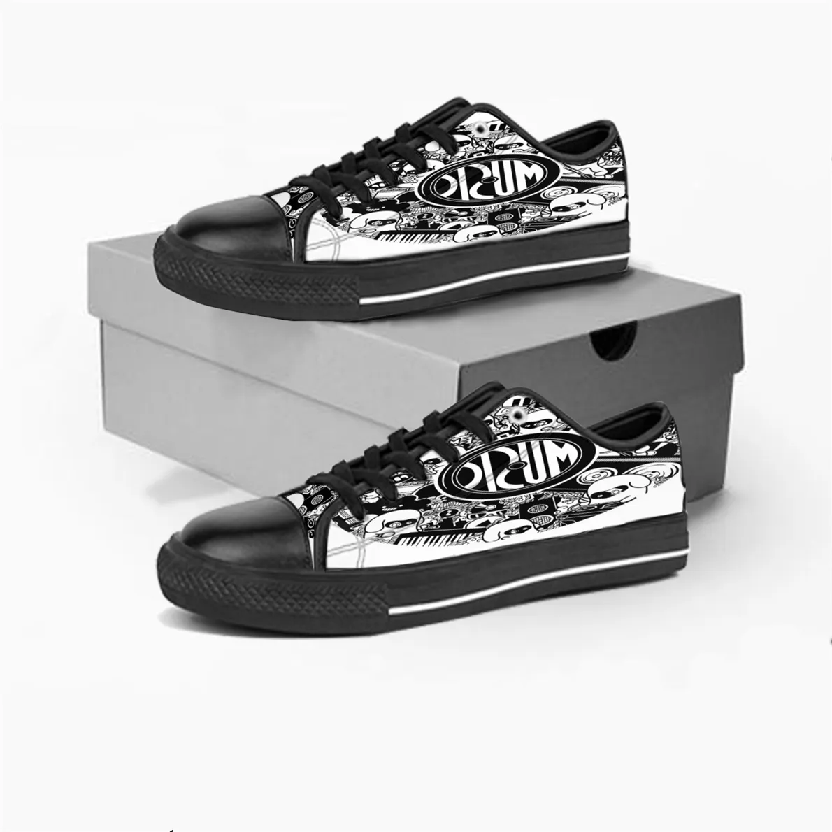 men women DIY custom shoes low top Canvas Skateboard sneakers triple black customization UV printing sports sneakers br55