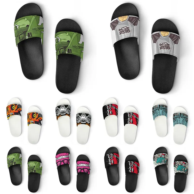 Sapatos personalizados PVC Slippers Men Women Homem Diy Home Indoor Sneakers Outdoor Treinadores de praia personalizados Slip-On Color178