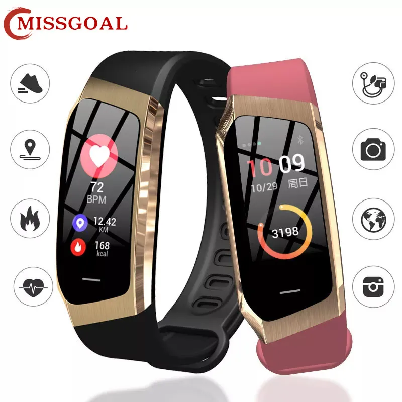 Orologi intelligenti Missgoal Men Watch E18 Monitoraggio della pressione sanguigna impermeabile Step Count Fitness Bracciale Orologio da polso per Android 221114