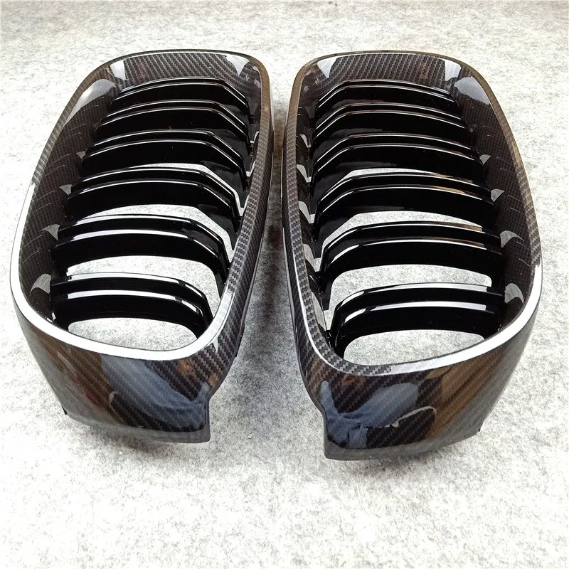 Пара глянцевая черная/м цветовая решетка сетка 2 линейки для BMW 3 серии GT F34 ABS CAR Grill Grill Dual Slat Gulney Grilles 2012-in