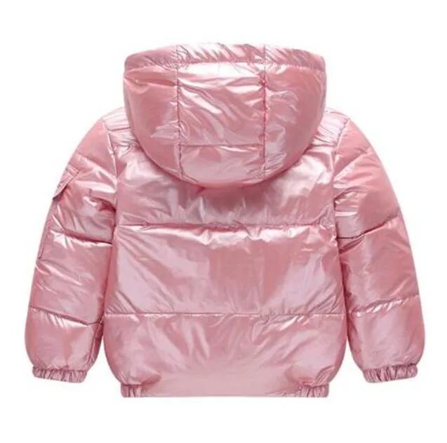 Winter Children's Down Coat New Fashion Keep Warm Boys Girls Ytterkl￤der Huva blixtl￥s Casual Down Jacka barnkl￤der