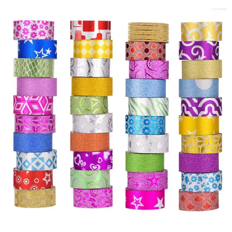 Papier Cadeau 15mmx10m Ciboulette Glitter Bandes Couleur Divisant