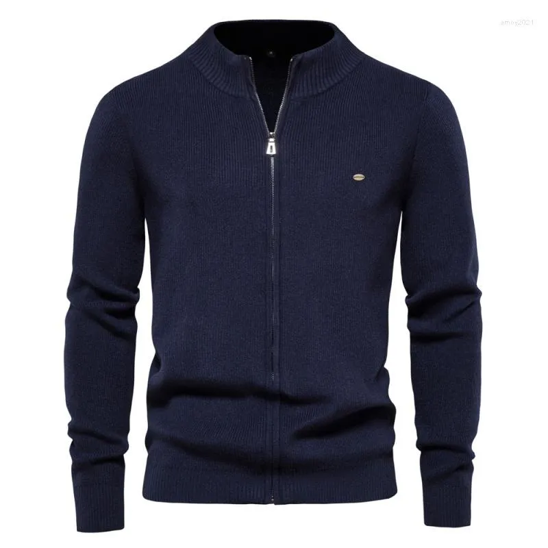 Men's Sweaters High-End Autumn And Winter Slim-Fit Cardigan Men's Sweater Zipper Solid Color Quality Gentleman Clothing