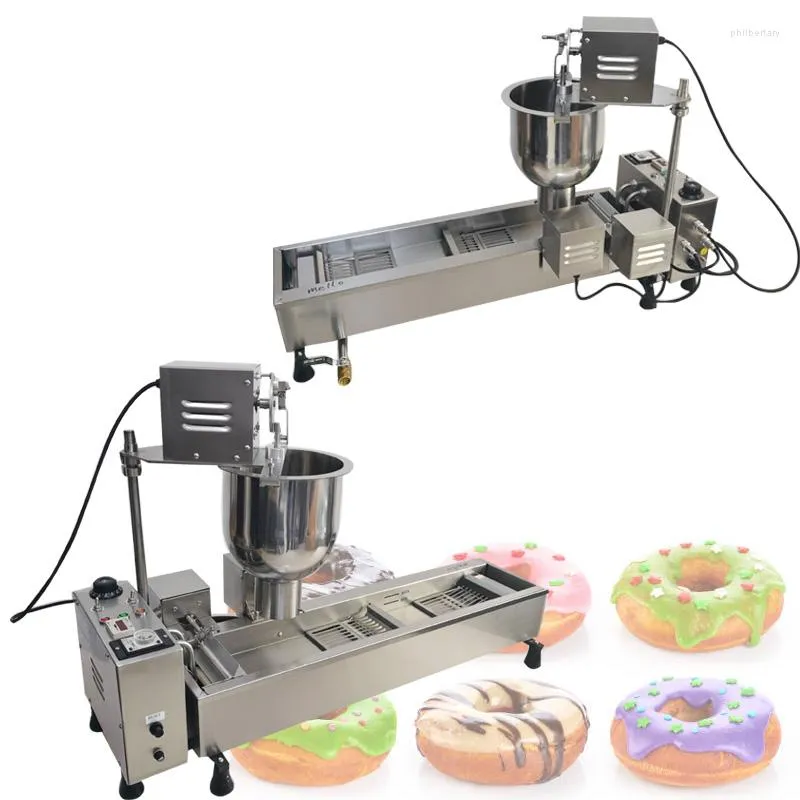 Ekmek Yapımcıları 110V 220V Ticari Paslanmaz Çelik Tek Satır Donut Yapım Makine Fritözü Satılık