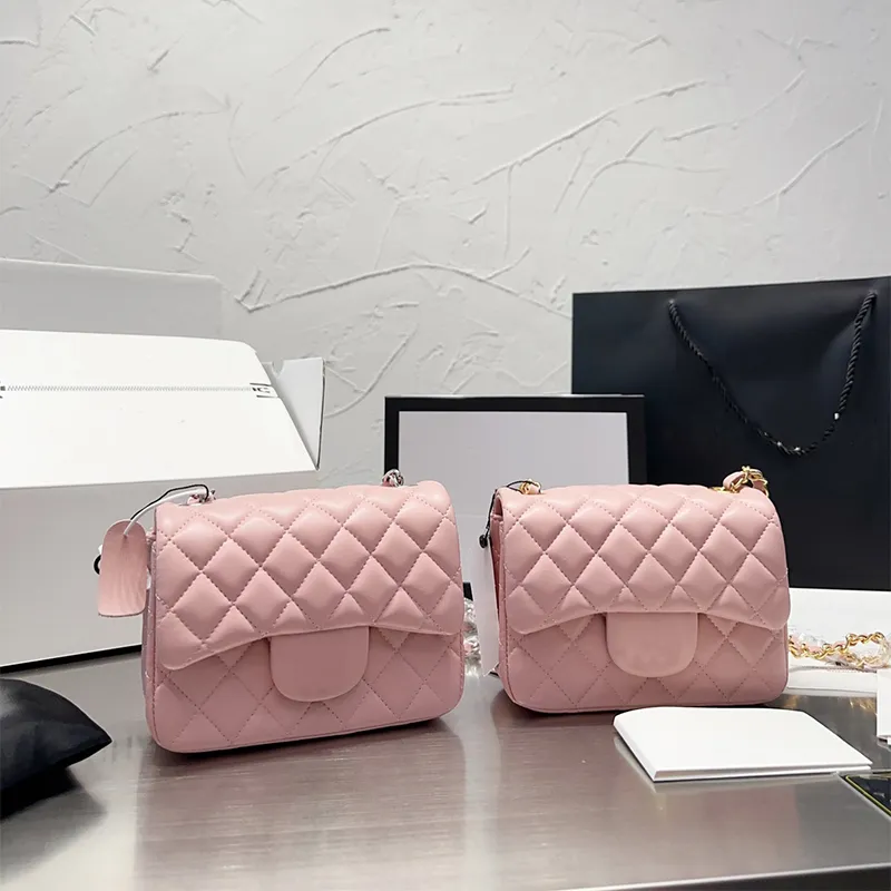 Женские модельерные сумки роскошные сумки сумки для сумки розовая сумочка серебряная цепь искренняя кожаная бриллиантовая решетчатая кошелька кошельки по кроссту