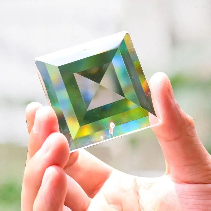 Kronleuchter Kristall Muy Bien 48 mm klares flaches Pyramidenförmiges Prisma Sonnenfänger Zubehör zum Aufhängen Zuhause Hochzeit Garten Dekor Geschenke