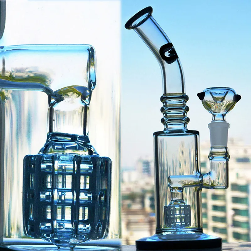 Bong in vetro da 9,8 pollici inebriante Dab Rigs Narghilè Shisha Bong in vetro spesso per acqua Pipa da fumo Recycler Bong con ciotola da 14 mm