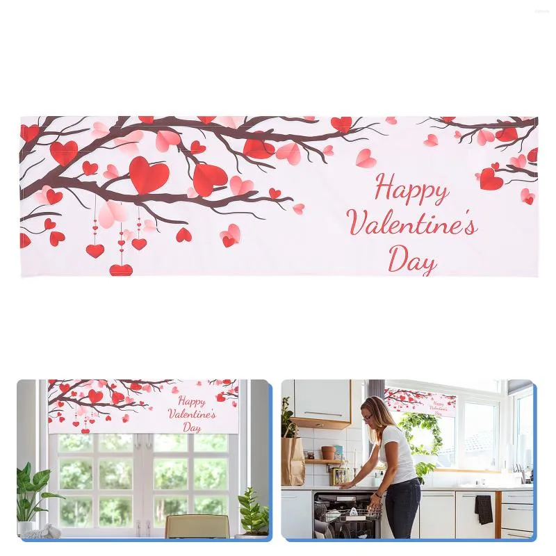 Rideau Valentine's Day Window Valances Kitchen Cafe Valance Valentine Decoration